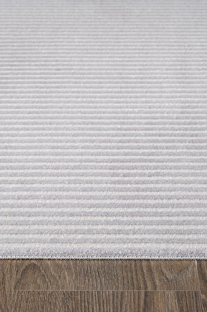 Trend TR011A Gri Halı Geometrik Detaylı Akrilik Yumuşak Salon Halısı Oturma Odası Halısı