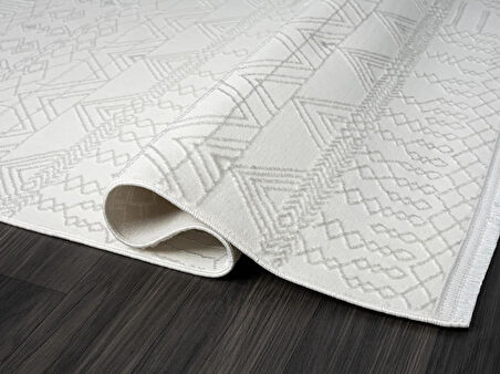 Zenith Zn010a Gri Halı Etnik Desenli Modern Parlak Yumuşak Kadife Ince Antialerjik Salon Koridor