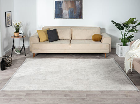 Kaftan Kf005g Bej Halı Kabartma Desenli Akrilik Halı Tozuaz Salon Halısı Yatak Odası Halısı Koridor