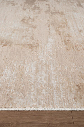 İndigo ID010K Bej Kahverengi Modern Desen Akrilik İplik Tozuaz Pamuk Taban Salon Mutfak Halısı