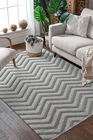 Loop LP023G Gri Halı Dekoratif Sisal Yumuşak Bukleli Tozsuz Salon Halısı Yatak Odası Iskandinav