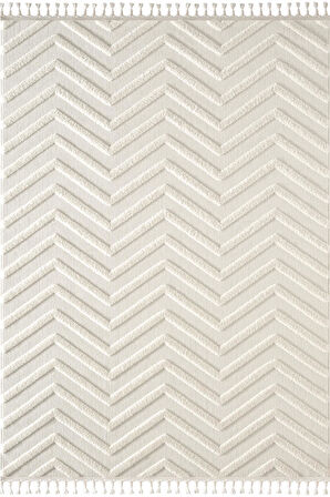 Loop LP023W Beyaz Halı Dekoratif Sisal Yumuşak Bukleli Tozsuz Salon Halısı Yatak Odası Iskandinav