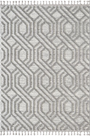 Loop LP024G Gri Halı Dekoratif Sisal Yumuşak Bukleli Tozsuz Salon Halısı Yatak Odası Iskandinav