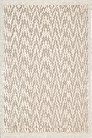 Zeen ZE001B Sisal Bej Beyaz Kolay Temizlenebilir Makinede Yıkanabilir Mutfak Halısı Pamuk Taban