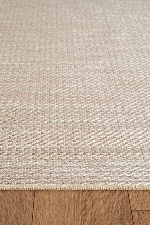 Zeen ZE002B Sisal Bej Kolay Temizlenebilir Makinede Yıkanabilir Mutfak Halısı Pamuk Taban