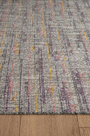 Zeen ZE003R Sisal Gri Kolay Temizlenebilir Makinede Yıkanabilir Mutfak Halısı Pamuk Taban