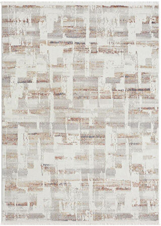 Lotus 8576 Gri Halı Renkli Detay Modern Desenli İnce Akrilik Tozuaz Salon Halısı Yatak Odası Koridor