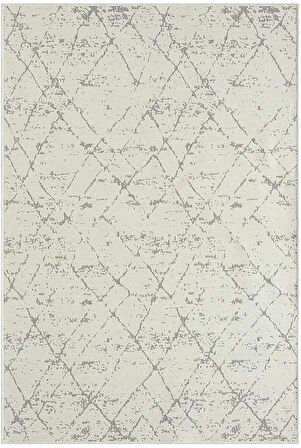 Lenda Ld004A Gri Kilim Antrasit Detaylı Ince Antialerjik Kaymaz Taban Makinede Yıkanabilir Halı