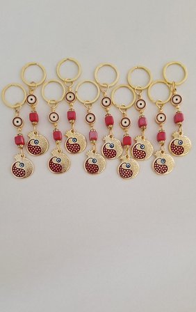 Yeni Yıl Hediyesi Nazar Boncuklu Bolluk Bereket Nar Anahtarlık 10 cm - Yılbaşı Hediyesi