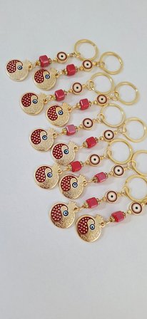 Yeni Yıl Hediyesi Nazar Boncuklu Bolluk Bereket Nar Anahtarlık 10 cm - Yılbaşı Hediyesi