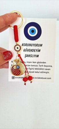 Hediyelik Bolluk Bereket Nar Nazar Boncuklu Anahtarlık 