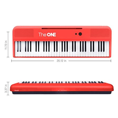 The ONE SK-COLOR Akıllı Taşınabilir 61 Işıklı Tuşlu Bluetooth Org - Kırmızı
