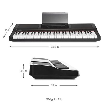 The ONE SK-TOK 61 Tuş Hassasiyetli Akıllı Org, MIDI Klavye - Siyah