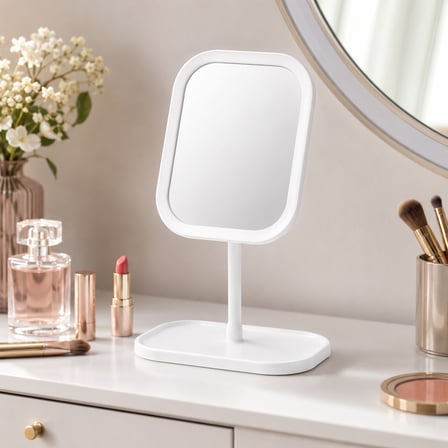 HUMAS LED Işıklı Masaüstü Makyaj Aynası, Dokunmatik Kontrollü, 3 Işık Modlu, USB Şarjlı Ayaklı Makyaj ve Bakım Aynası