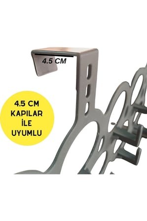 Kapı Arkası Plastik Askı Düzenleyici | Delmeden Asılan Pratik Askılık Antrasit