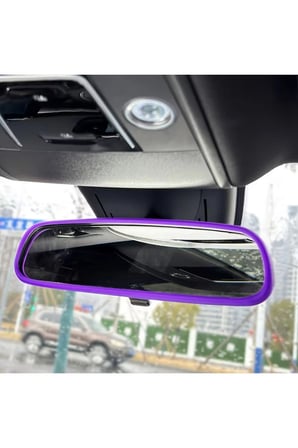 Araç İçi Düzenleyici Aksesuar Seti 3 Parça Şeffaf Ön Cam Kartlık+ Mor Dikiz Aynası Kılıfı+Yan Kapı Organizeri Bardaklık