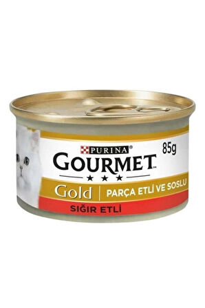 Gourmet Gold Parça Sığır Etli Kedi Konservesi 85 Gr. 24 Ad.