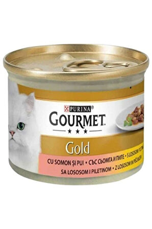 Gourmet Gold Somonlu Ve Tavuklu Kedi Konservesi 85 Gr 12 Adet