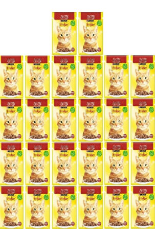  Purina Friskies Sığır Etli Soslu Pouch Yetişkin Kedi Yaş Maması 26 X 85 G