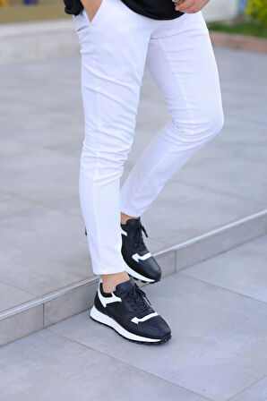 Serhat Özköroğlu-Siyah Erkek Ayakkabı Siyah-Beyaz