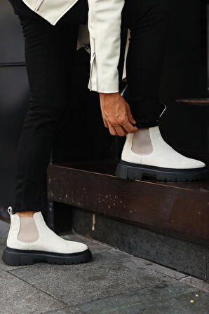 Serhat Özköroğlu - Bej Süet Chelsea Erkek Bot Bej