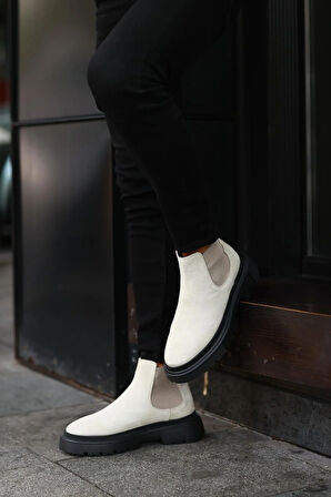 Serhat Özköroğlu - Bej Süet Chelsea Erkek Bot Bej