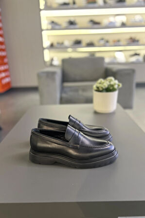 LFR-9069-1 DERI MERDANE AYAKKABI Siyah