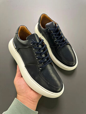 LFR-F065 DERI MERDANE AYAKKABI Lacivert