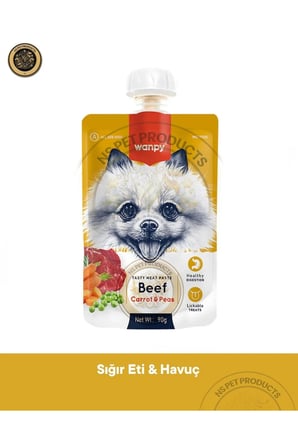 Kuzu - Havuç & Ördek - Havuç & Sığır Et - Havuç Köpek Et Ezmesi Köpek Ödül Maması Seti 5x90 gr