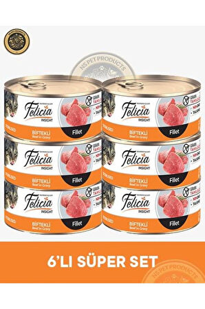 Kısırlaştırılmış Biftekli Fileto Yetişkin Kedi Konservesi 6x85gr