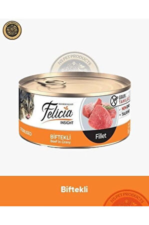 Kısırlaştırılmış Biftekli Fileto Yetişkin Kedi Konservesi 6x85gr