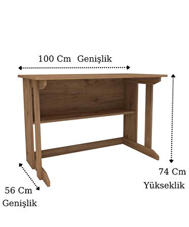 PilLar Raflı Çalışma Masası Çam