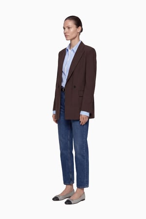 Kruvaze Oversize Vatkalı Blazer Ceket