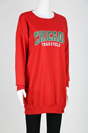 Altı Lastikli Önü Yazılı Uzun Sweat