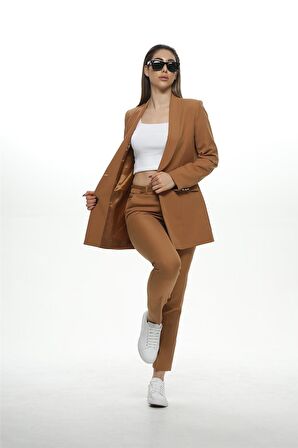 16-471 Blazer Ceketli Takım - Camel