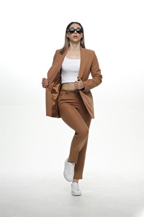 16-471 Blazer Ceketli Takım - Camel