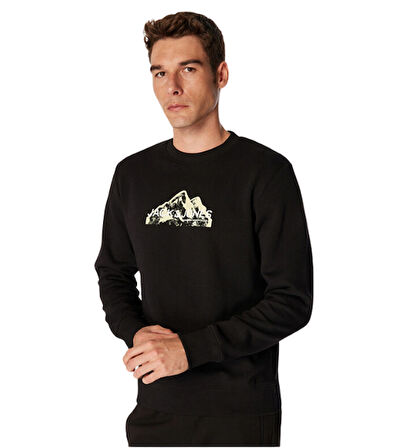 Mountaın Logo Bisiklet Yaka Erkek Sweatshirt - JONES 12262094
