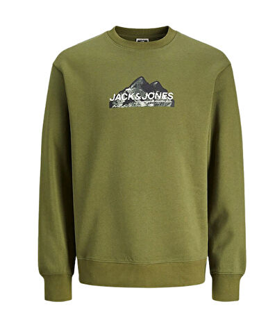 Mountaın Logo Bisiklet Yaka Erkek Sweatshirt - JONES 12262094
