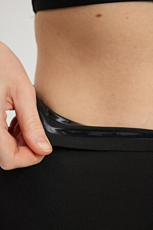 Toparlayıcı Lazer Kesim Yüksek Bel Boxer Şort Korse Siyah 