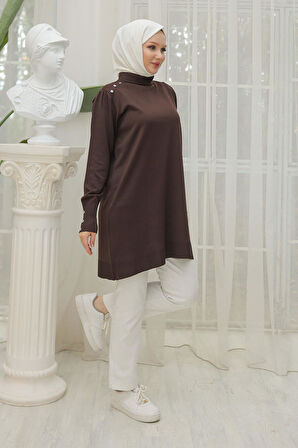 Armine TREND Triko Tunik Kahverengi 24KTD404