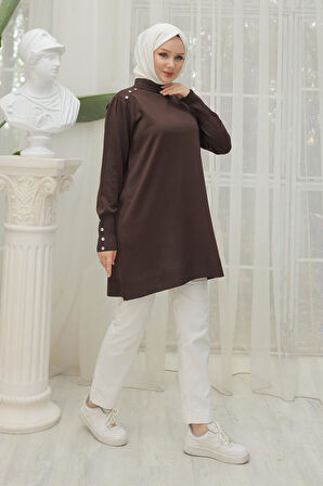 Armine TREND Triko Tunik Kahverengi 24KTD404