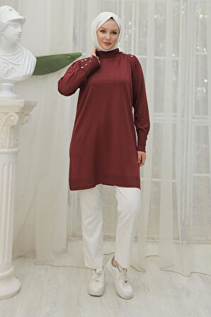 Armine TREND Triko Tunik Bordo 24KTD404