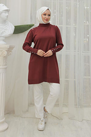 Armine TREND Triko Tunik Bordo 24KTD404