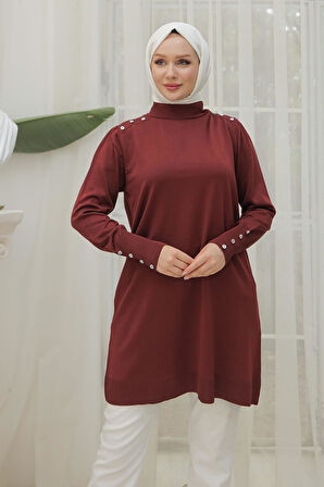 Armine TREND Triko Tunik Bordo 24KTD404