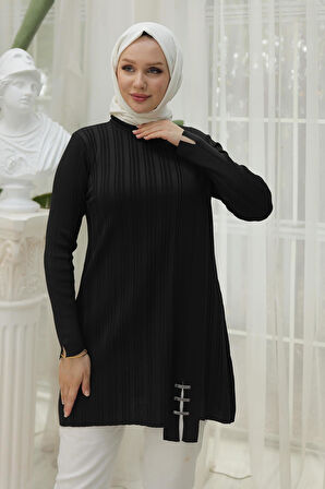 ARMİNE TREND Triko Tunik Siyah 24KTD403