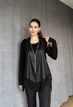 Süveterli İkili Takım Siyah