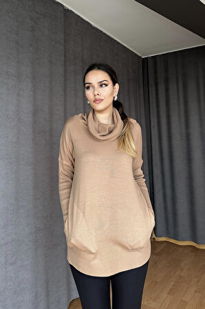 Degaje Yaka Triko Kazak Camel