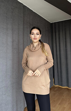 Degaje Yaka Triko Kazak Camel