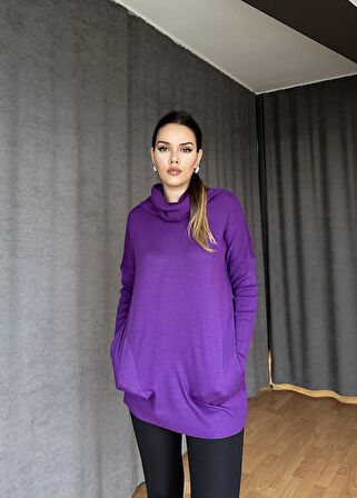 Degaje Yaka Triko Kazak Mor