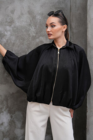 Saten Siyah Ceket